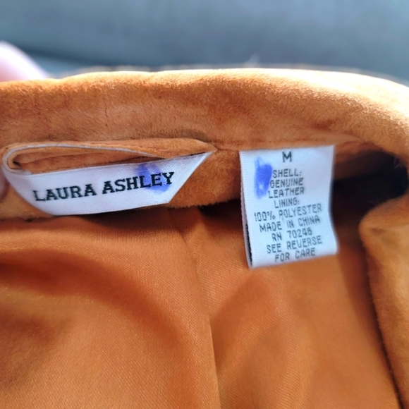 Vintage LAURA ASHLEY Burnt Orange Suede Lightweight Jacket/blazer Sz M - Picture 2 of 10